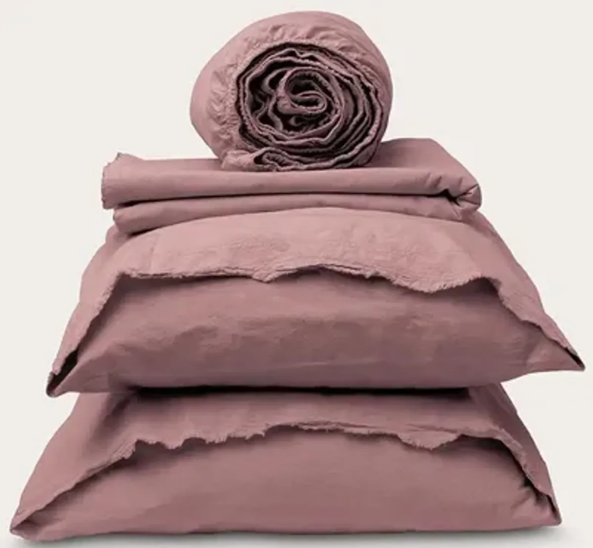 Dr. Weil by PureCare Dr. Weil Garment Washed Percale Sheet Set - Pink Sandstone - California King