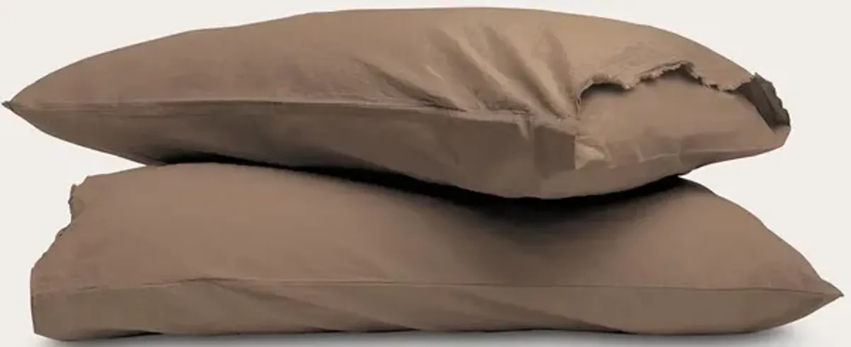 Dr. Weil by PureCare Dr. Weil Garment Washed Percale Pillowcases - Ecru - Queen