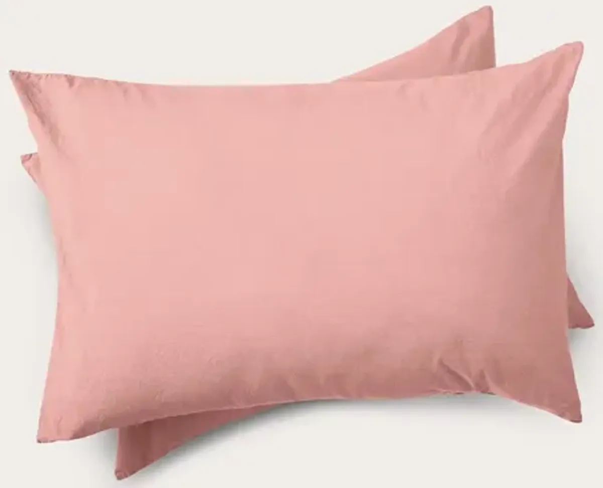 Dr. Weil by PureCare Dr. Weil Garment Washed Percale Pillow Shams - Pink Sandstone - Queen