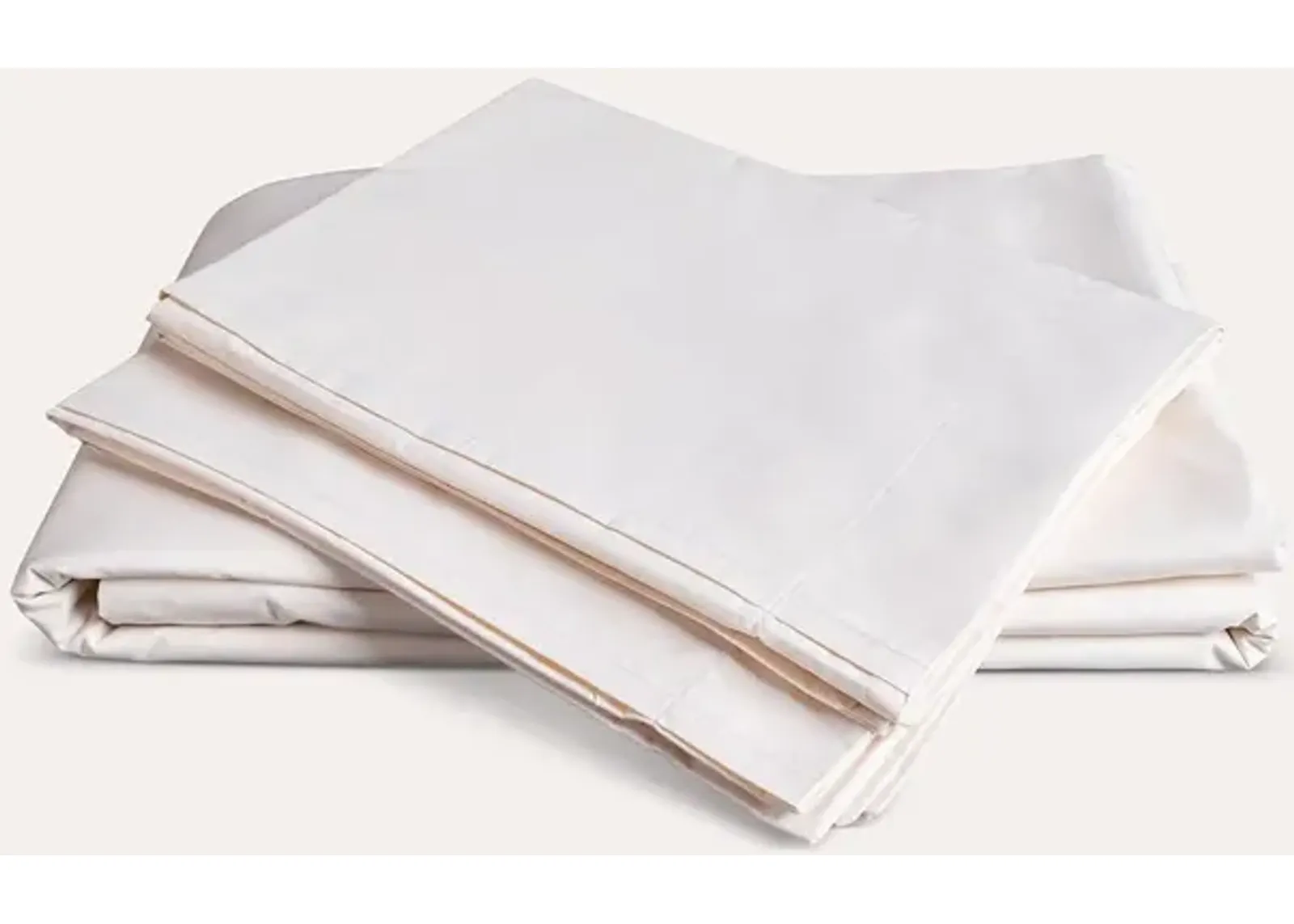 Sleep & Beyond Organic Cotton Percale Duvet Cover Set - Classic Ivory - Twin