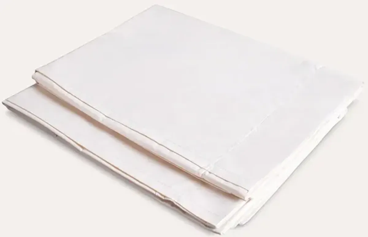Sleep & Beyond Organic Cotton Percale Duvet Cover Set - Crisp White - Super King