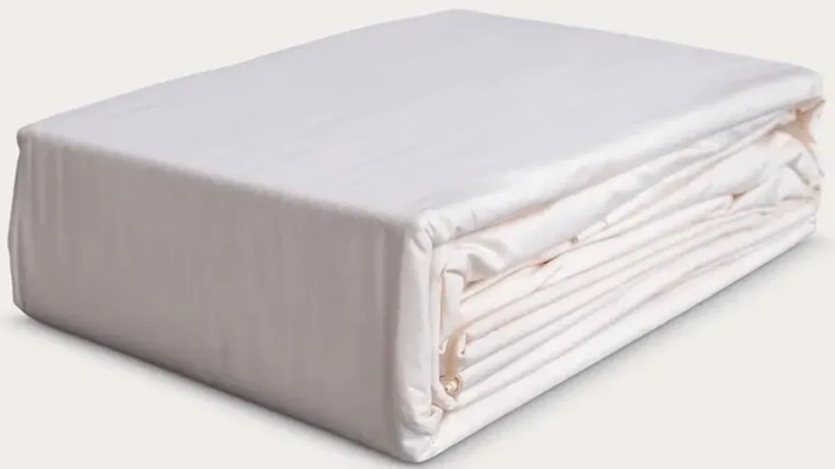 Sleep & Beyond Organic Cotton Percale Sheet Set - Crisp White - Full