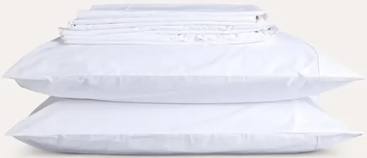 Sleep & Beyond Organic Cotton Percale Sheet Set - Crisp White - Full