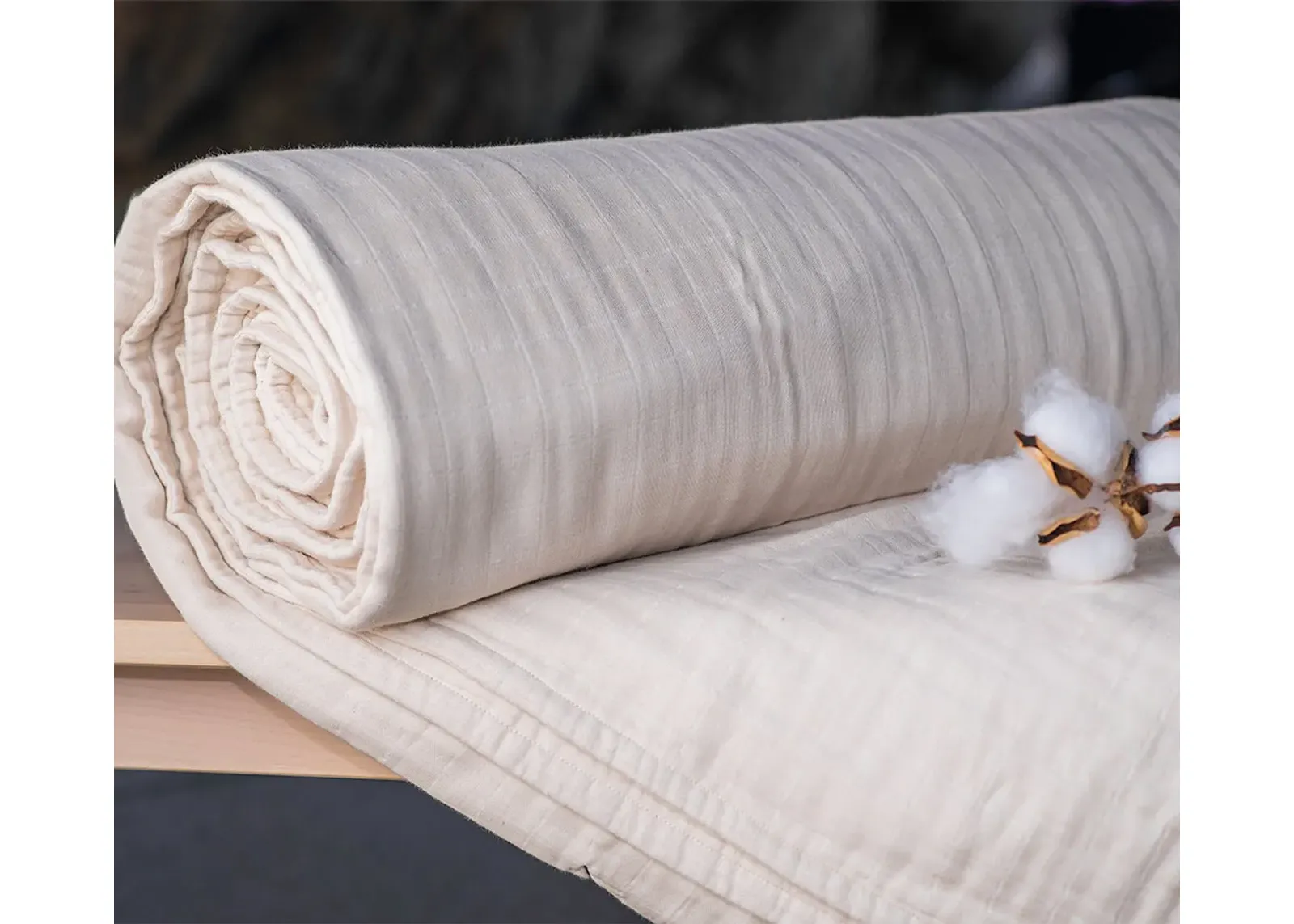 Sleep & Beyond Organic Cotton Muslin Blanket - Classic Ivory - Twin