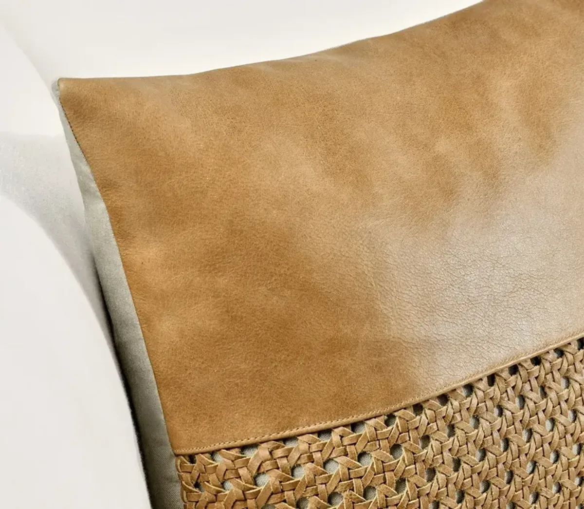 Villa by Classic Home Toscano Leather Chestnut Brown Throw Pillow - 14'' x 20''