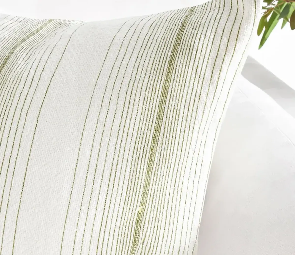 Villa by Classic Home Theta Striped Throw Pillow - Wheat Green