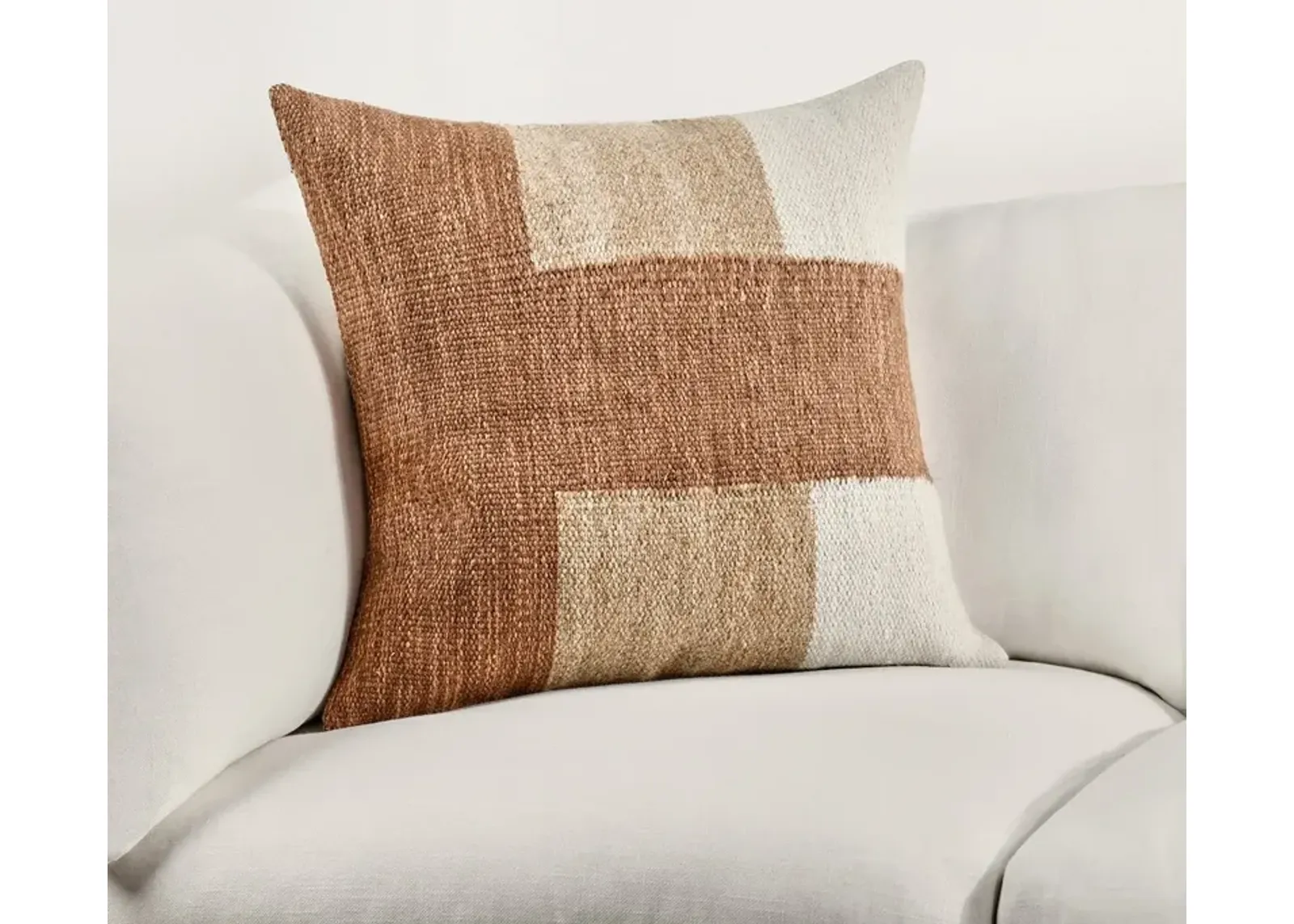 Villa by Classic Home Kass Woven Block Throw Pillow - Terracotta - 14'' x 26''