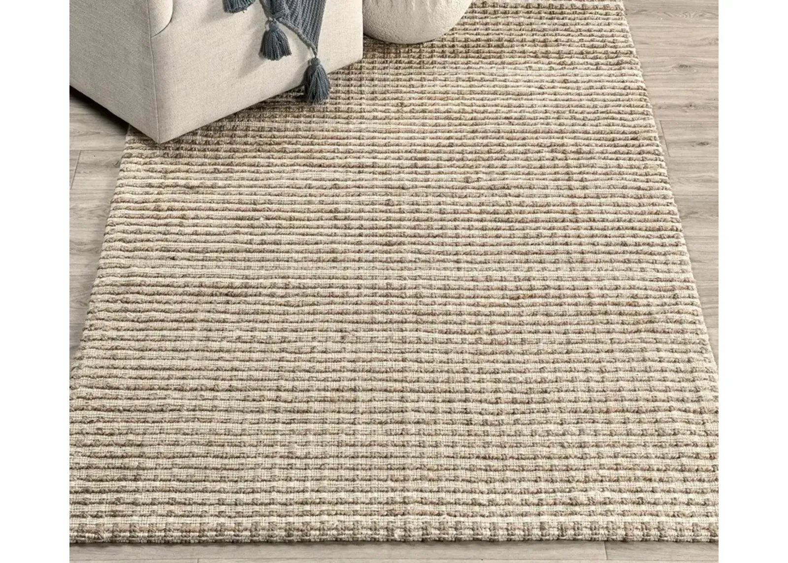 Villa by Classic Home Huntington Jute Ivory Natural Area Rug - 5' x 8'