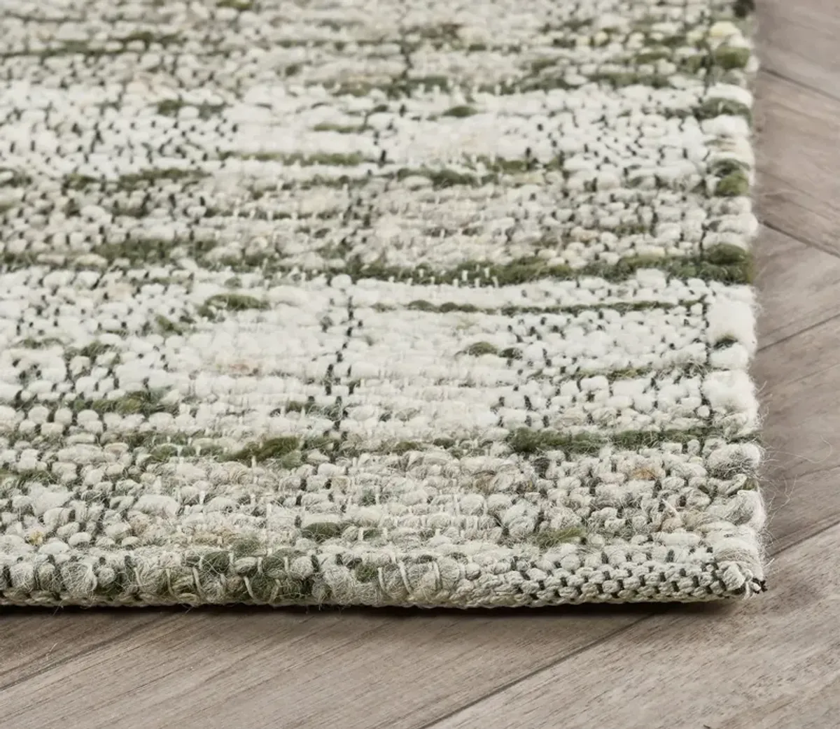 Villa by Classic Home Perth Cotton Wool Area Rug - Green - 5' x 8'