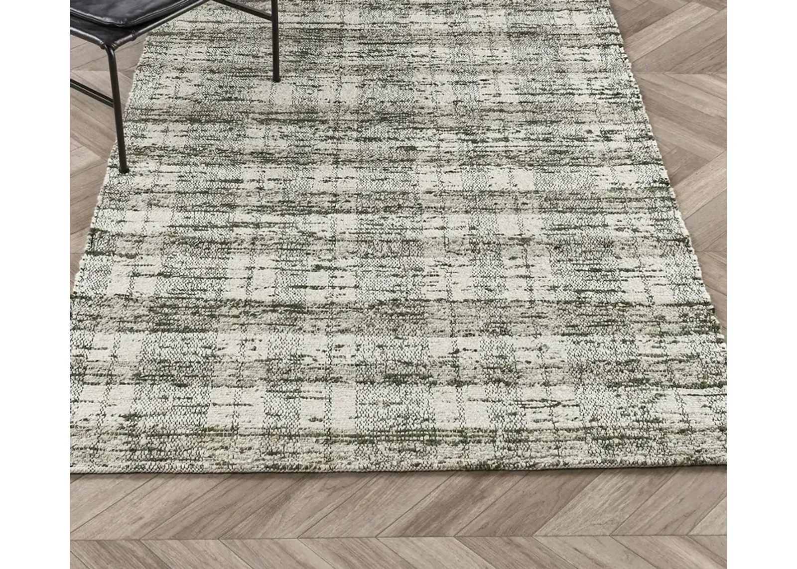 Villa by Classic Home Perth Cotton Wool Area Rug - Green - 5' x 8'