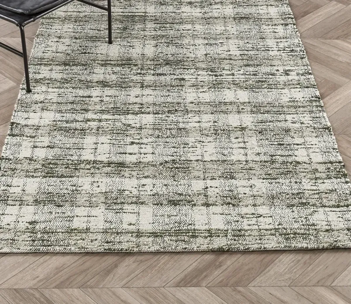 Villa by Classic Home Perth Cotton Wool Area Rug - Green - 5' x 8'