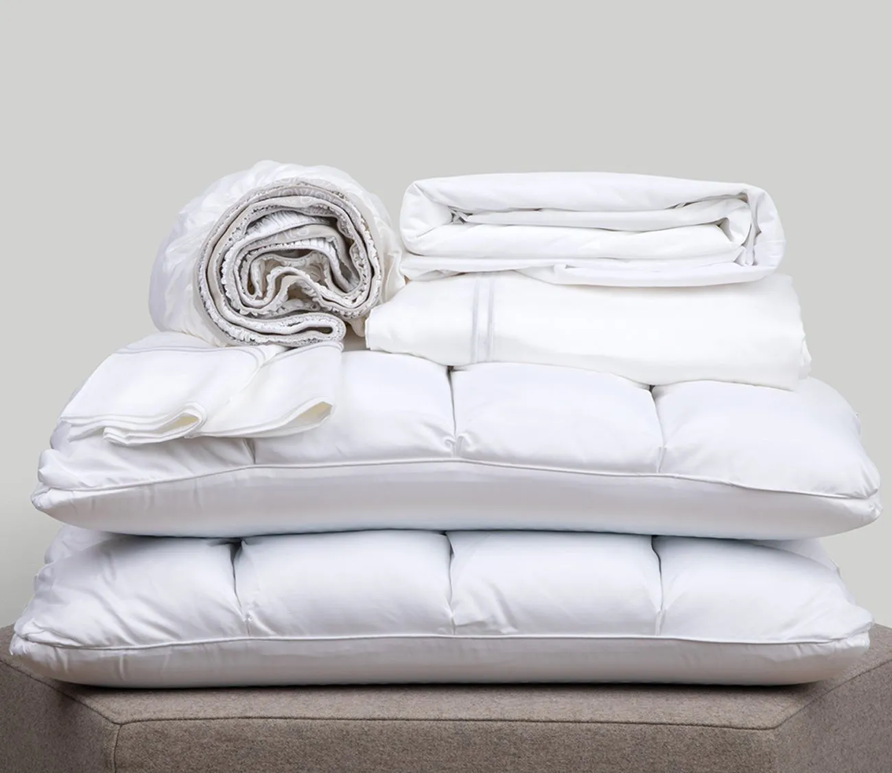 PureCare Cooling Bedding Bundle - Memory Foam - White - Split Cal King