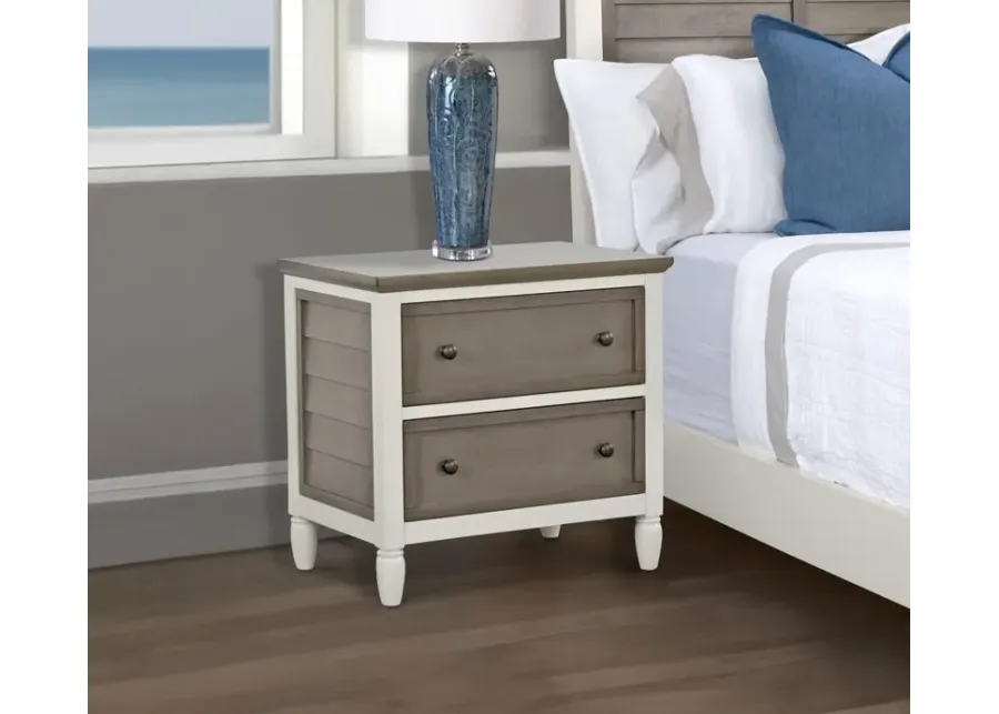 CM Home Delnoir Driftwood 2-Drawer Nightstand