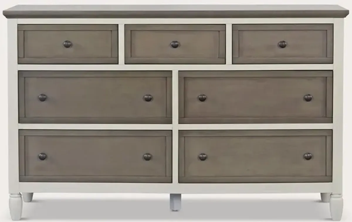 CM Home Delnoir Driftwood 7-Drawer Wide Dresser