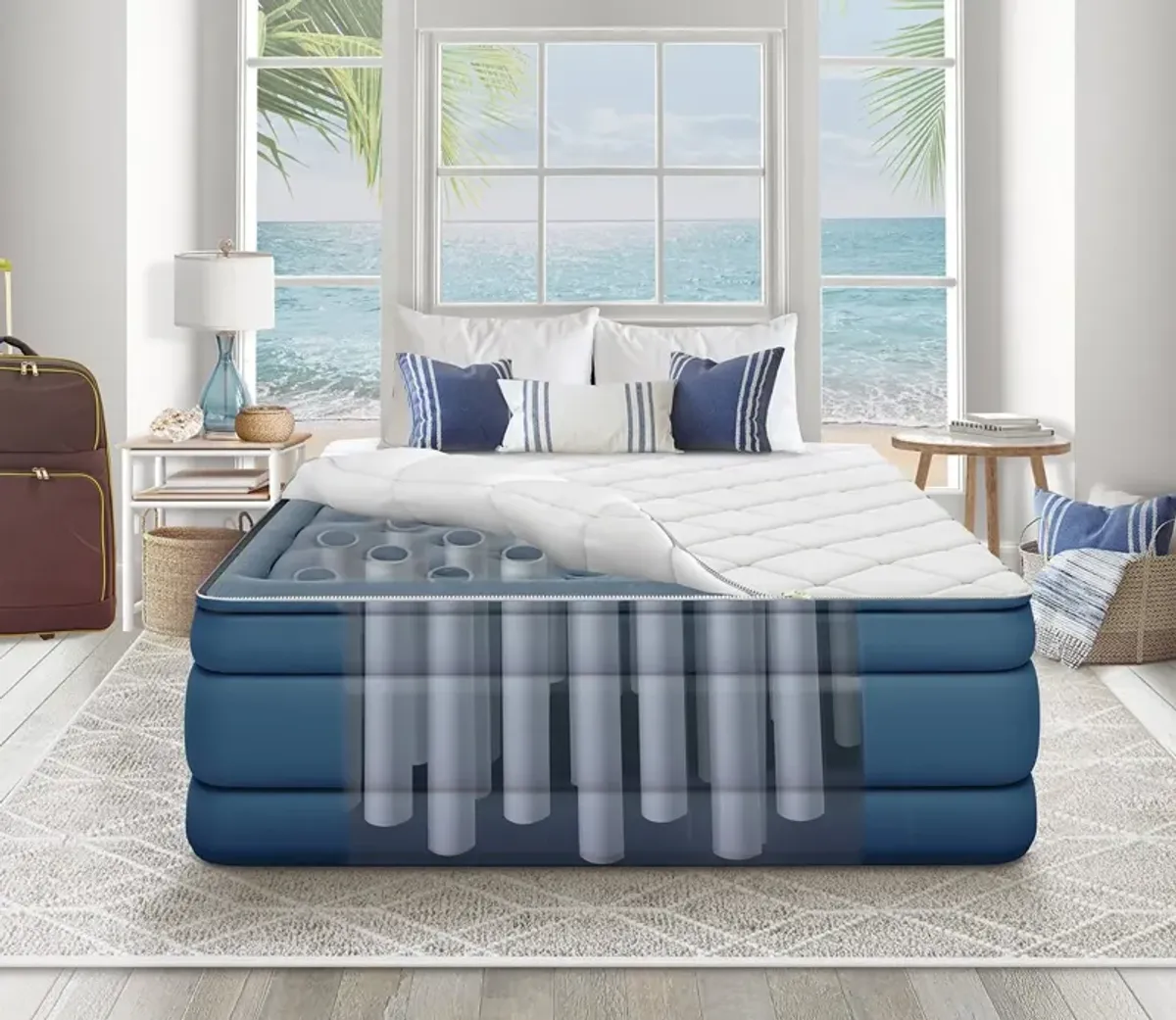 Nautica Cloud Supreme 20'' Raised Air Mattress with Zip-Off Pillowtop