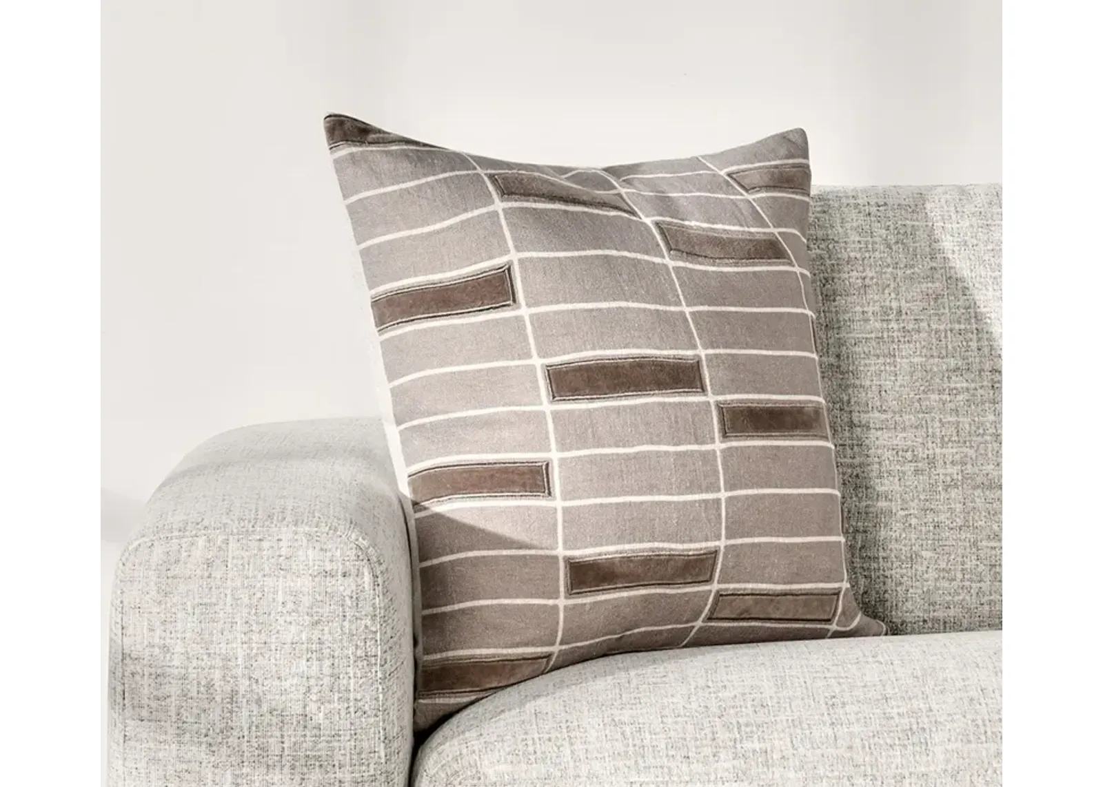 Villa by Classic Home Breccia Taupe Throw Pillow