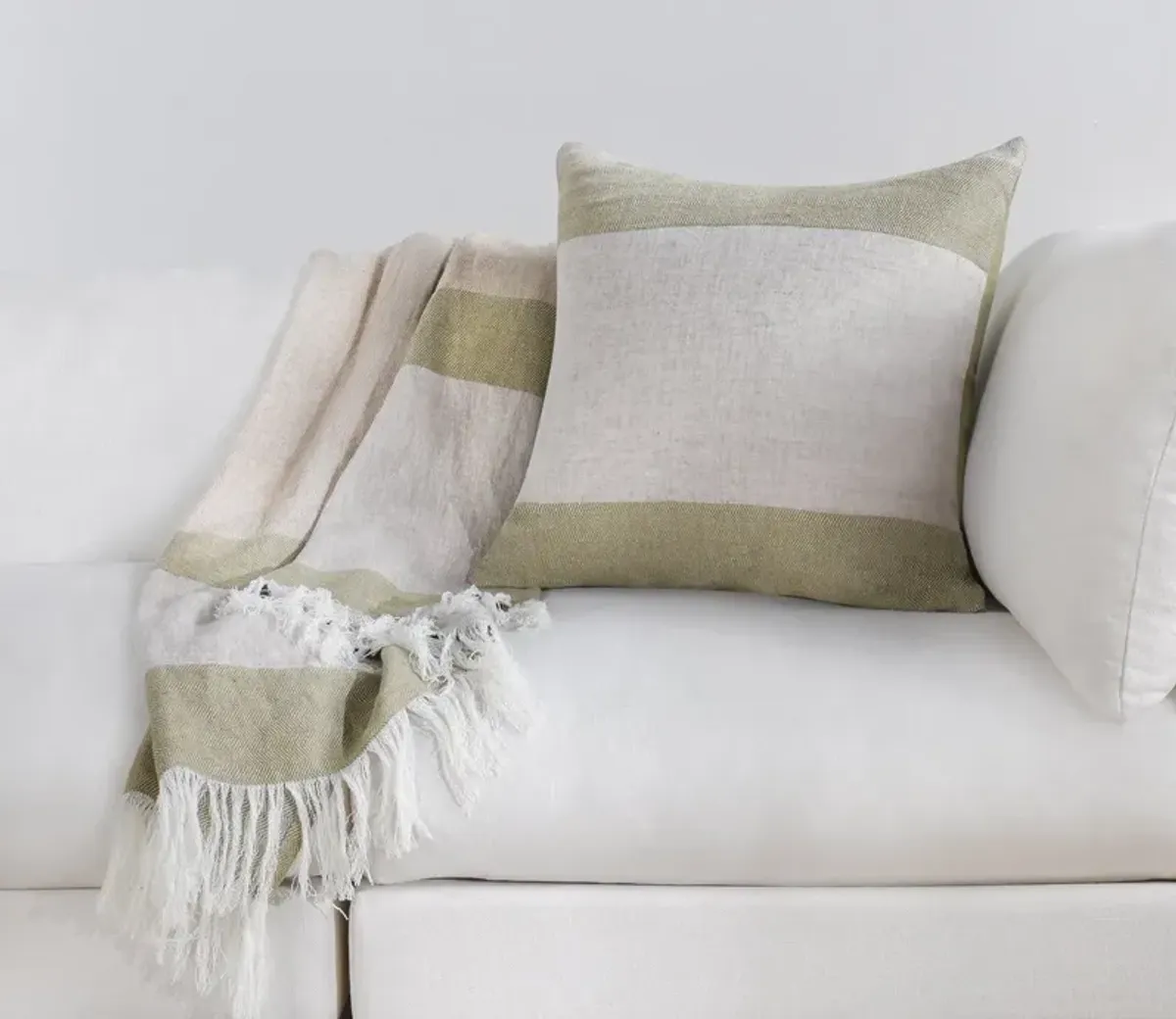 Villa by Classic Home Talara Crafted Throw Blanket - Wheat Green