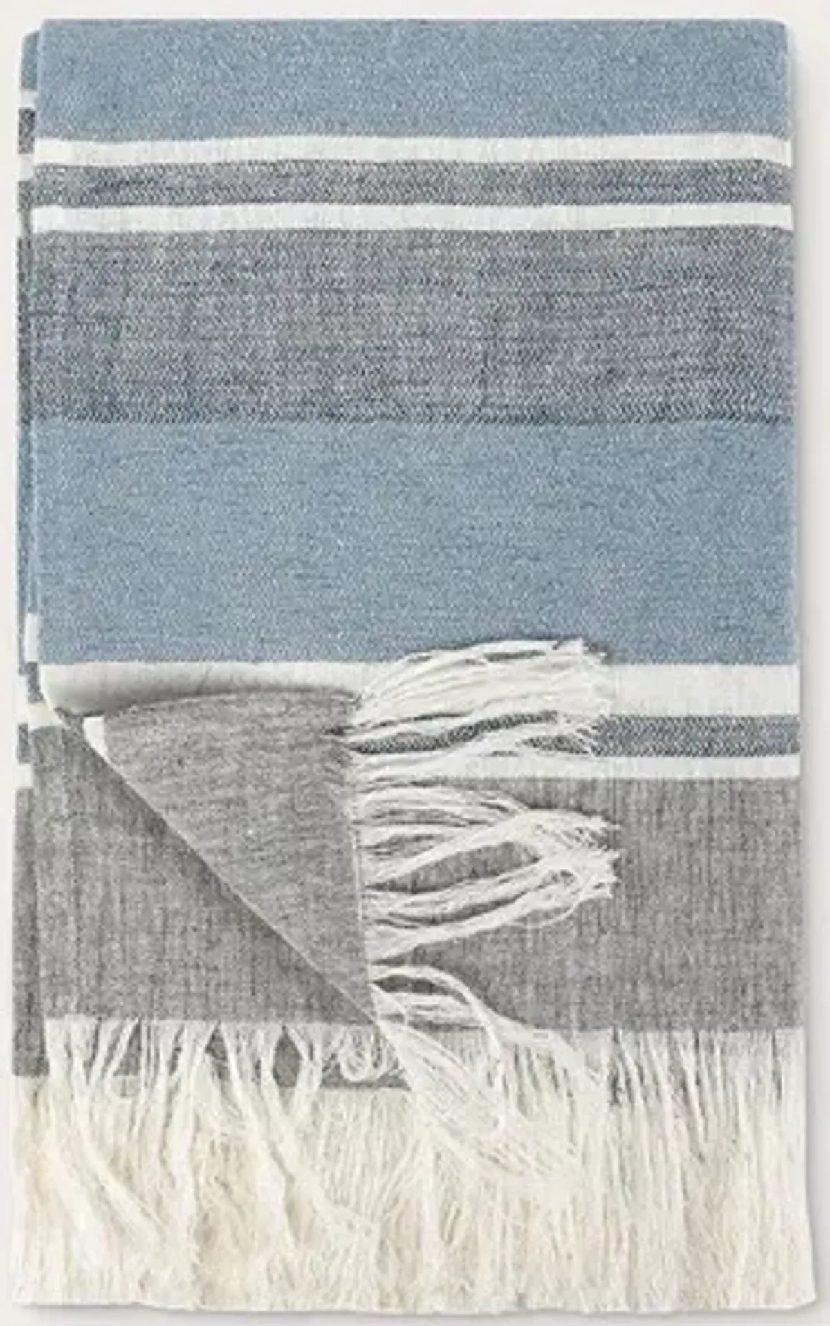 Villa by Classic Home Lima Stripe Throw Blanket - Gray