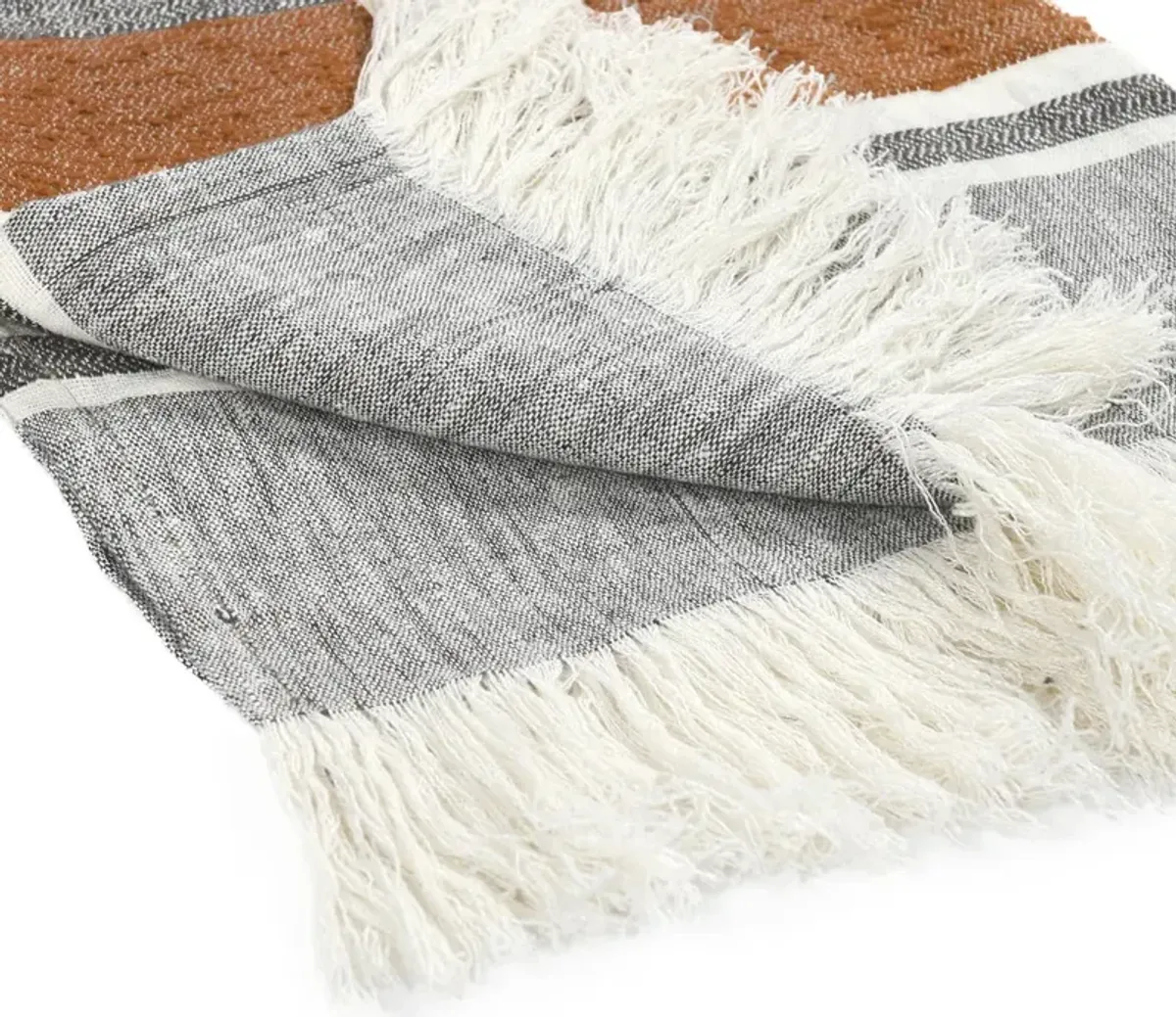 Villa by Classic Home Lima Stripe Throw Blanket - Gray