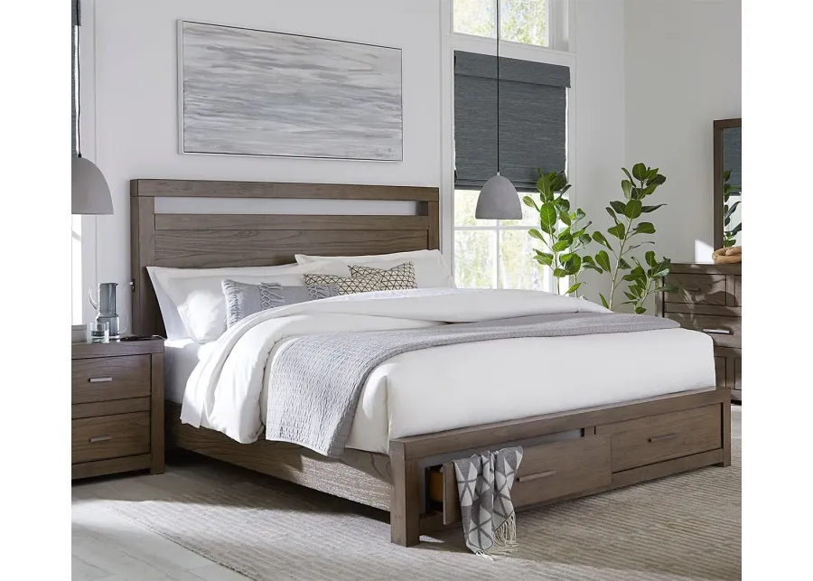 Aspen Home Modern Loft Greystone Panel Bed Bedroom Set - Queen