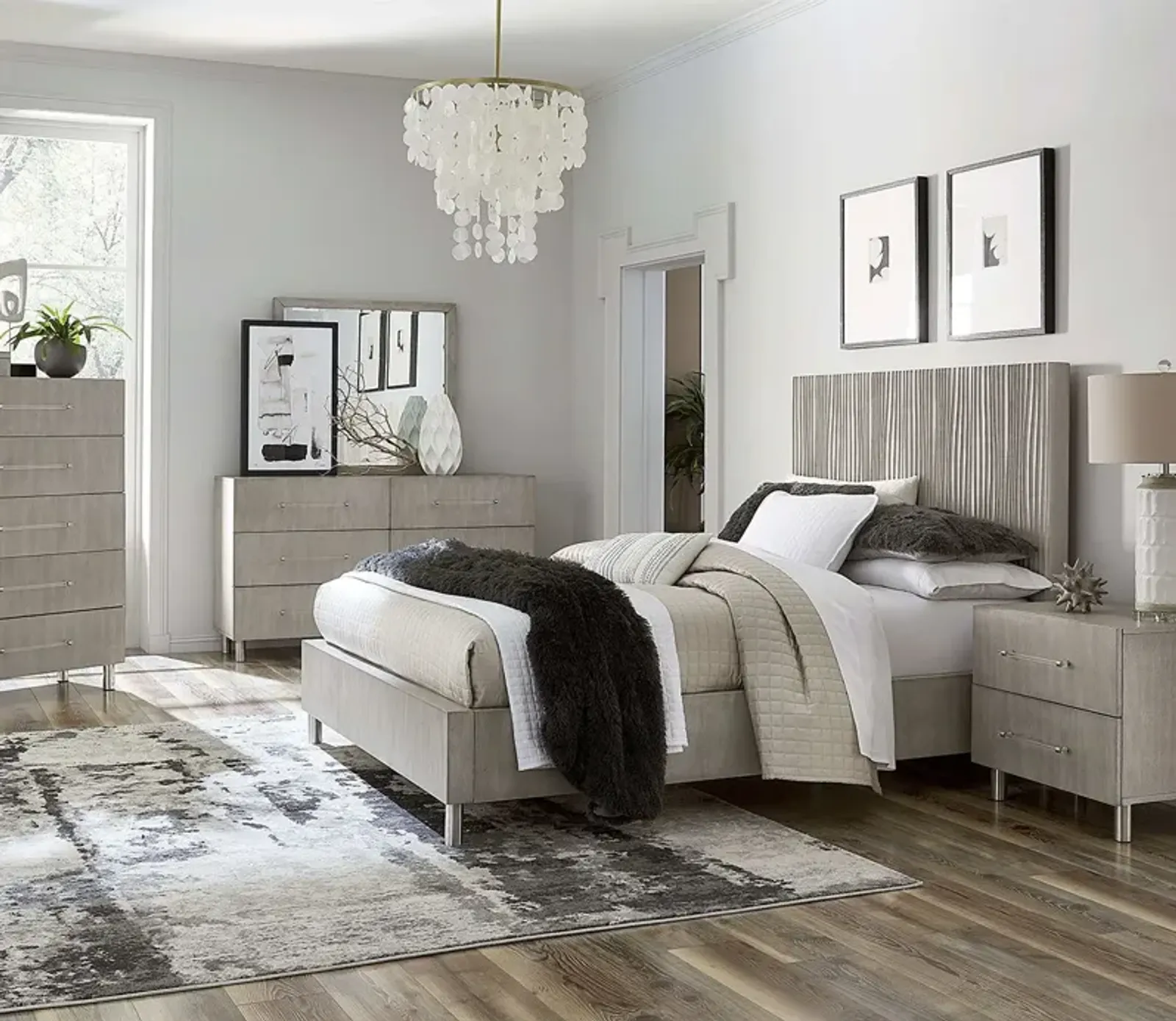 Modus Furniture Argento Bedroom Set - Misty Grey - Queen