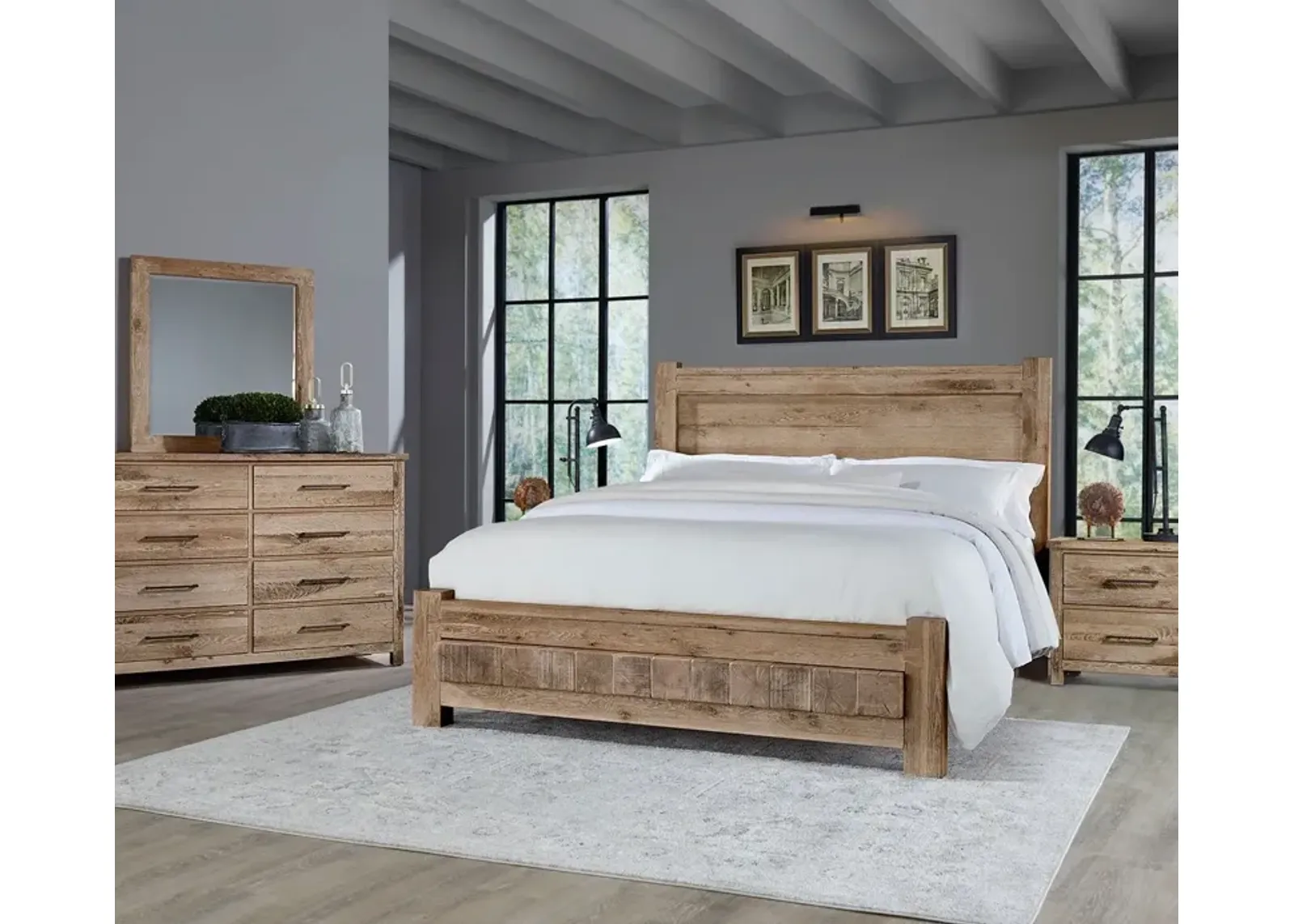 Vaughan Bassett Dovetail 6X6 Bed Bedroom Set - White - Queen