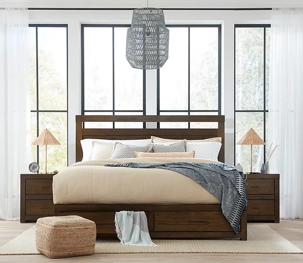 Aspen Home Modern Loft Brown Storage Bed Bedroom Set - King