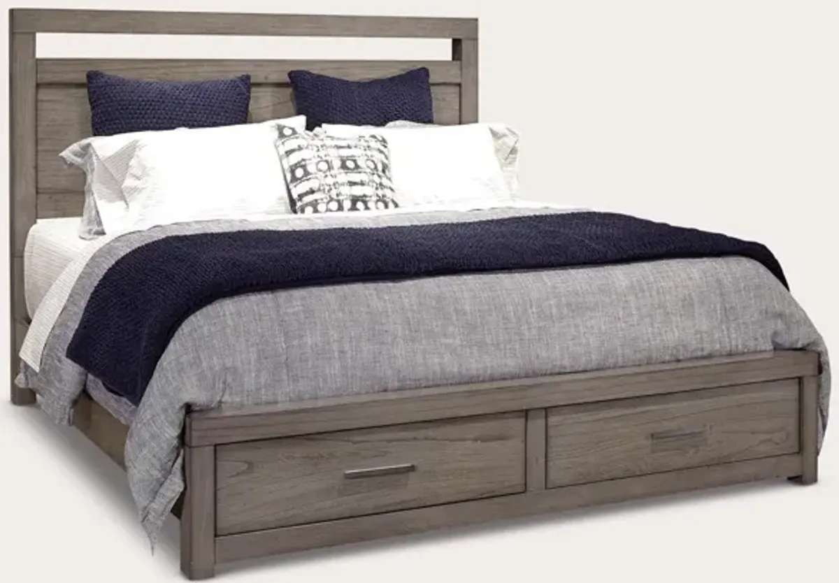 Aspen Home Modern Loft Storage Bed Bedroom Set - Gray - Queen