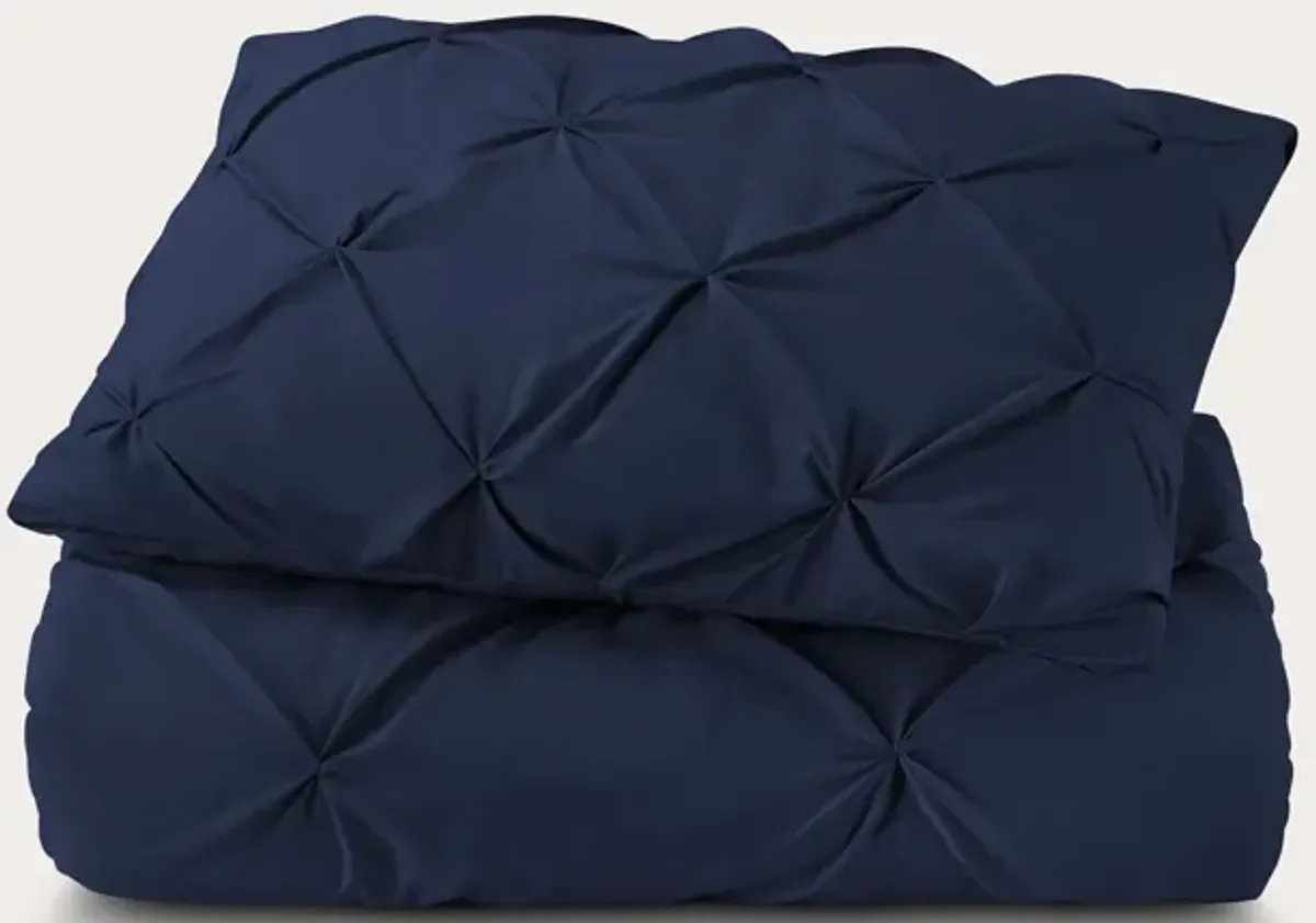 Sleeptone Tranquility Pinch Down Alternative Comforter and Sham Set - Navy - King