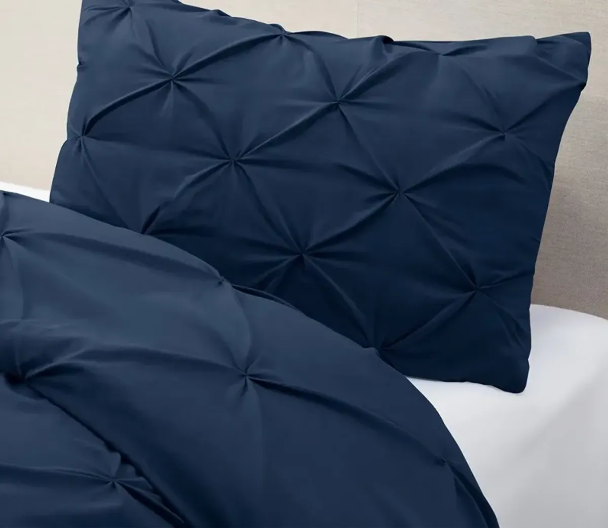 Sleeptone Tranquility Pinch Down Alternative Comforter and Sham Set - Navy - King