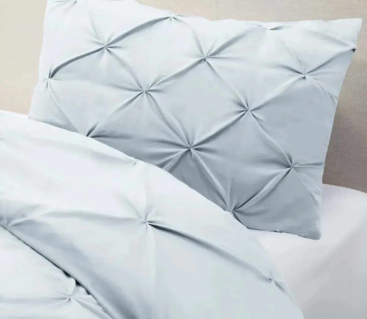 Sleeptone Tranquility Pinch Down Alternative Comforter and Sham Set - Ice Blue - King