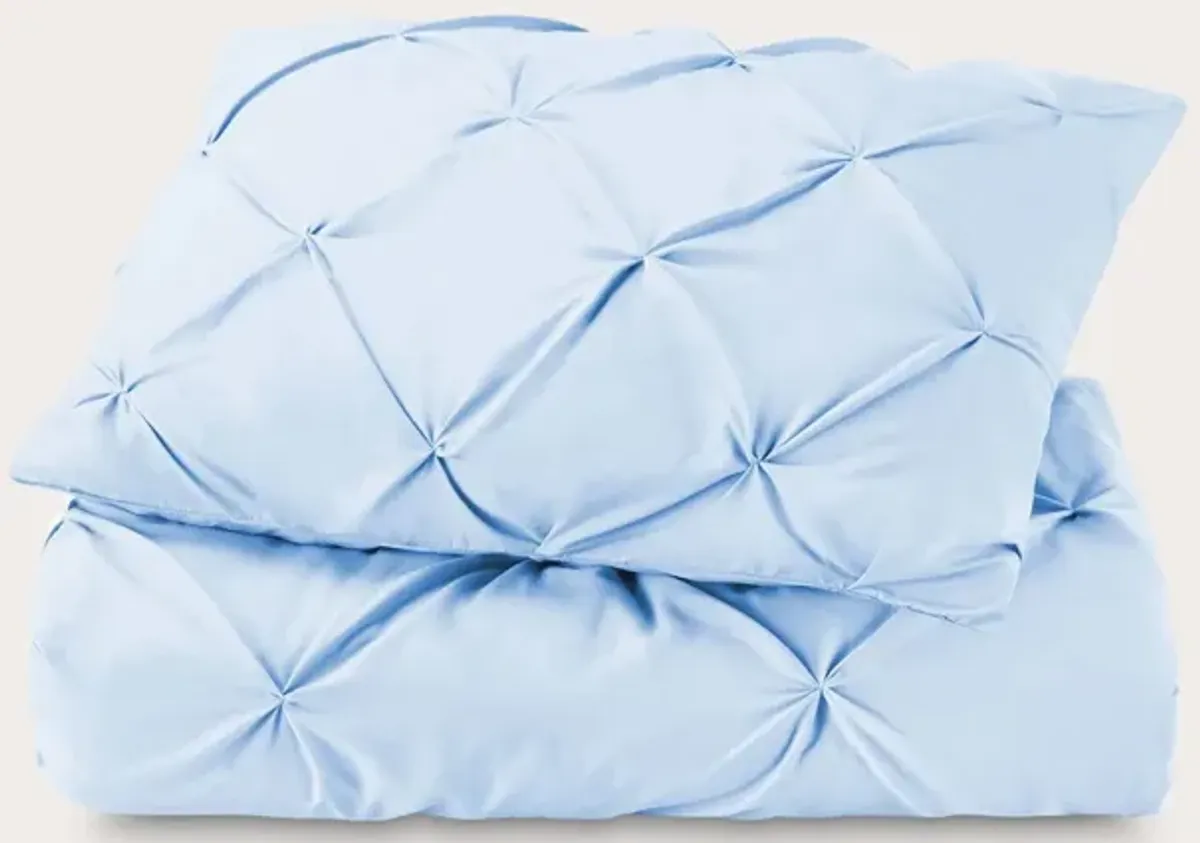 Sleeptone Tranquility Pinch Down Alternative Comforter and Sham Set - Ice Blue - King