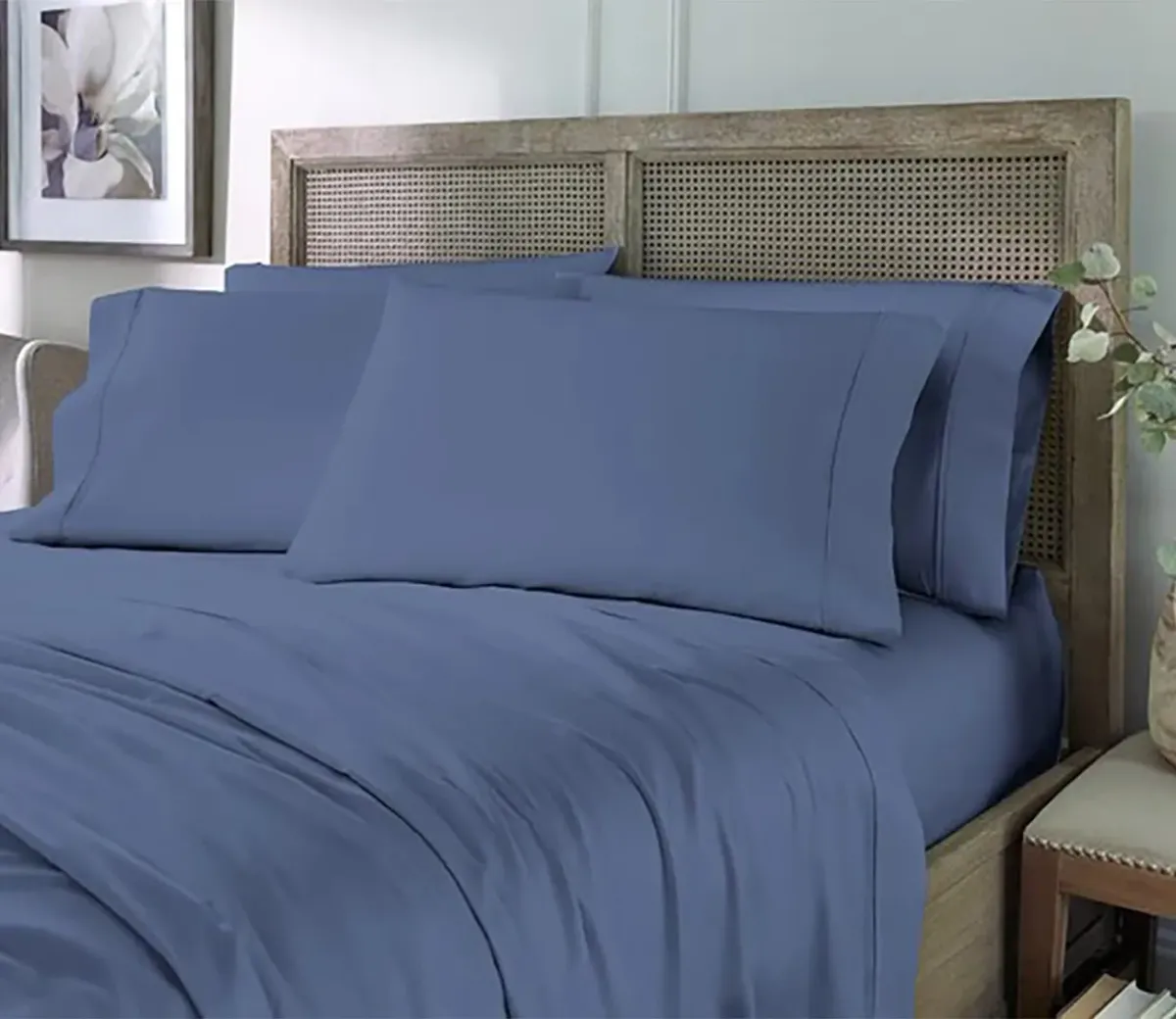 Sleeptone Eucalyptus 6-Piece Sheet Set - Flint Blue - King