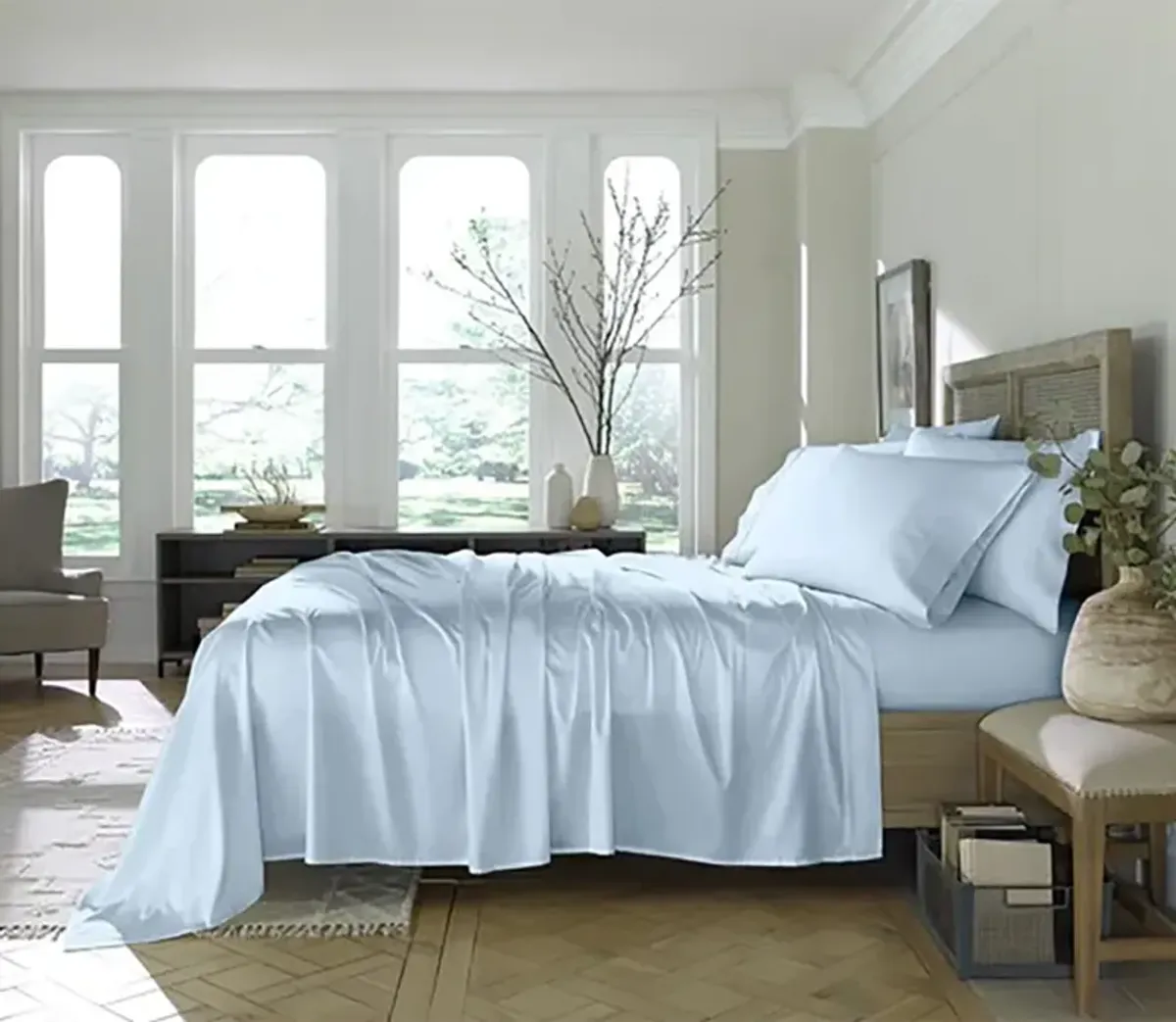 Sleeptone Eucalyptus 6-Piece Sheet Set - Flint Blue - King