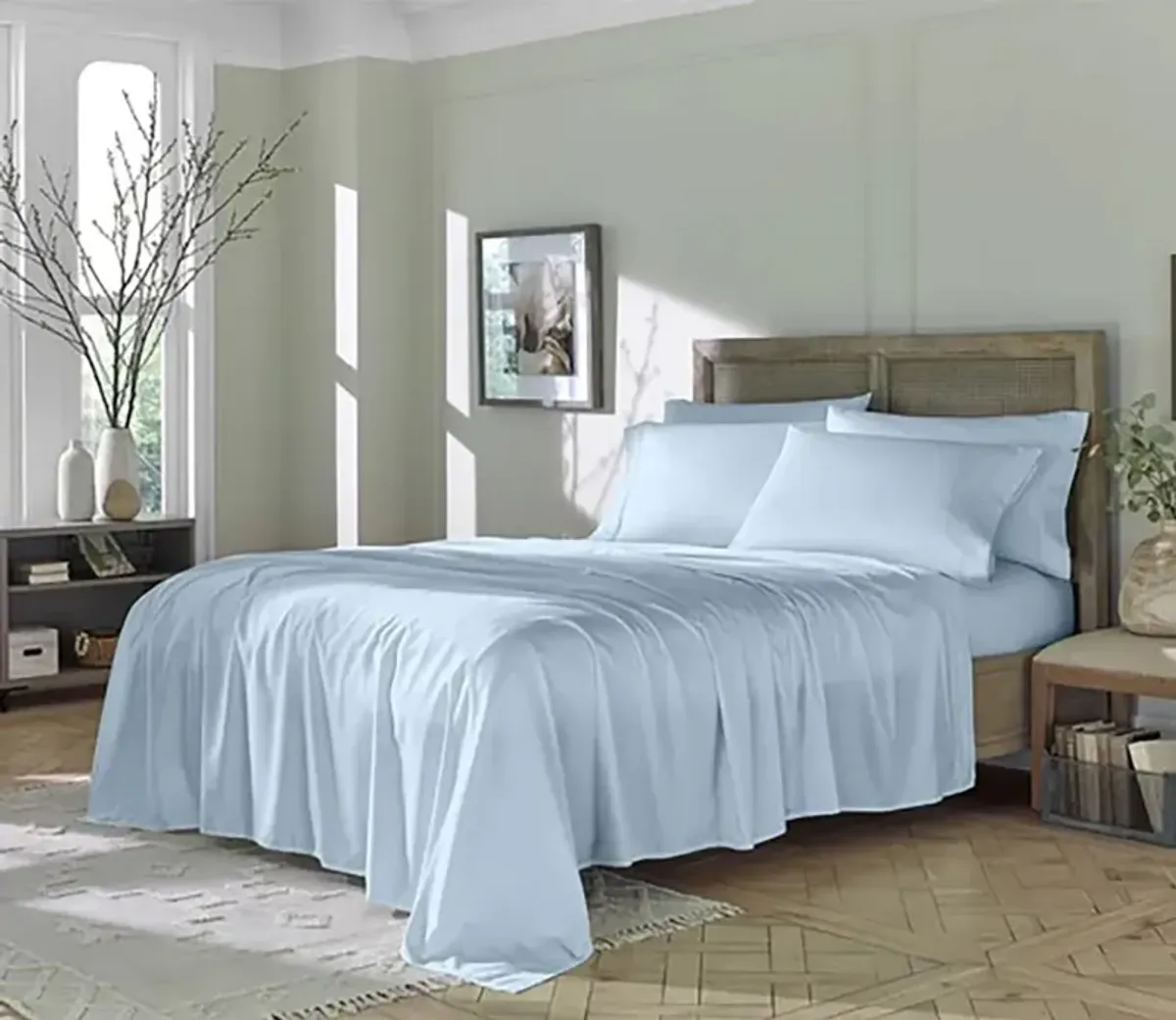 Sleeptone Eucalyptus 6-Piece Sheet Set - Flint Blue - King