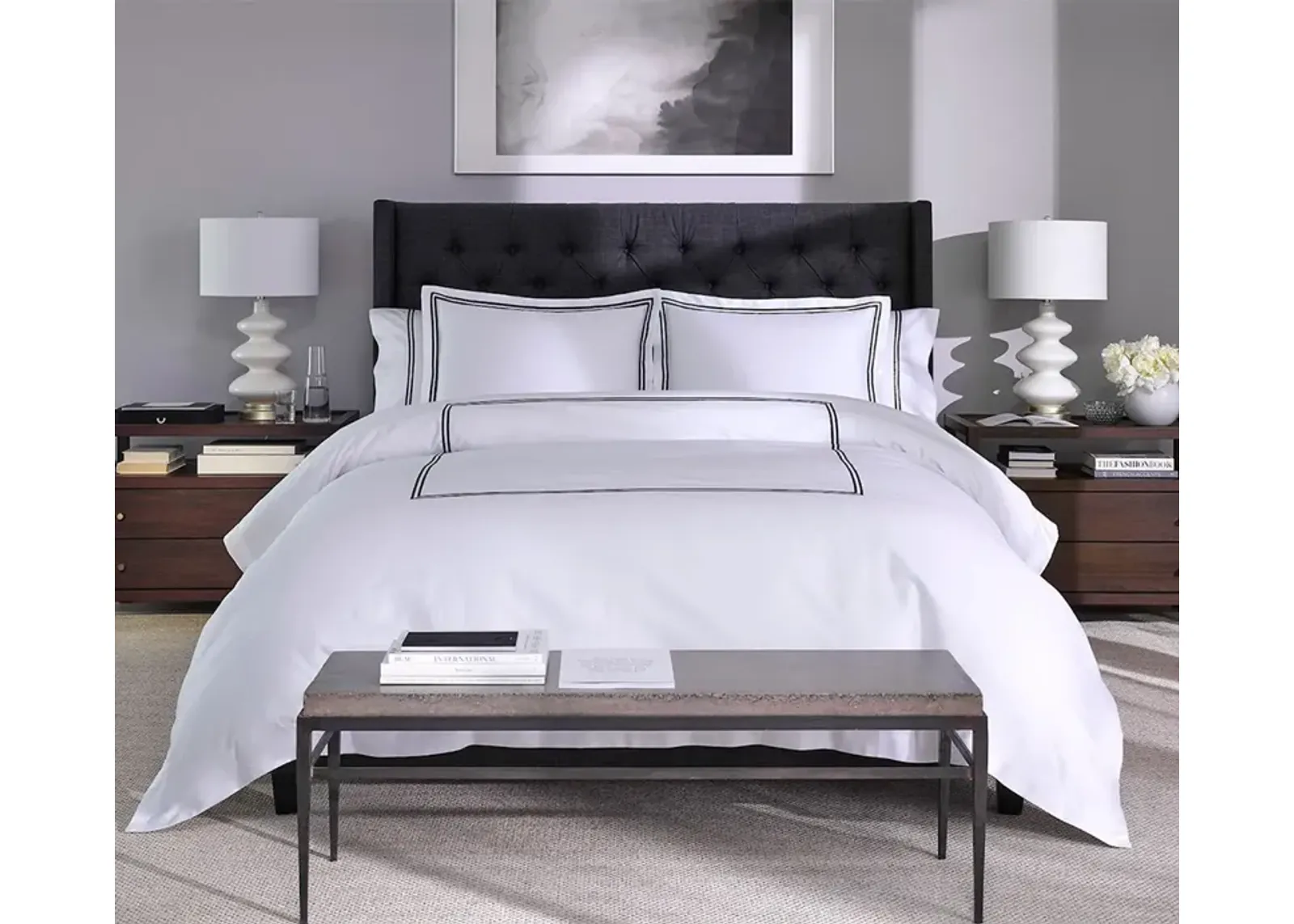 Sleeptone Hotel Luxury 6-Piece Sheet Set - White/Silver Gray - King