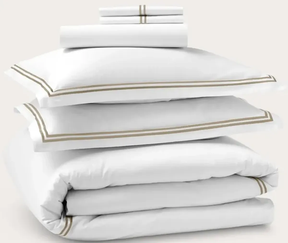 Sleeptone Hotel Luxury 6-Piece Sheet Set - White/Taupe - California King