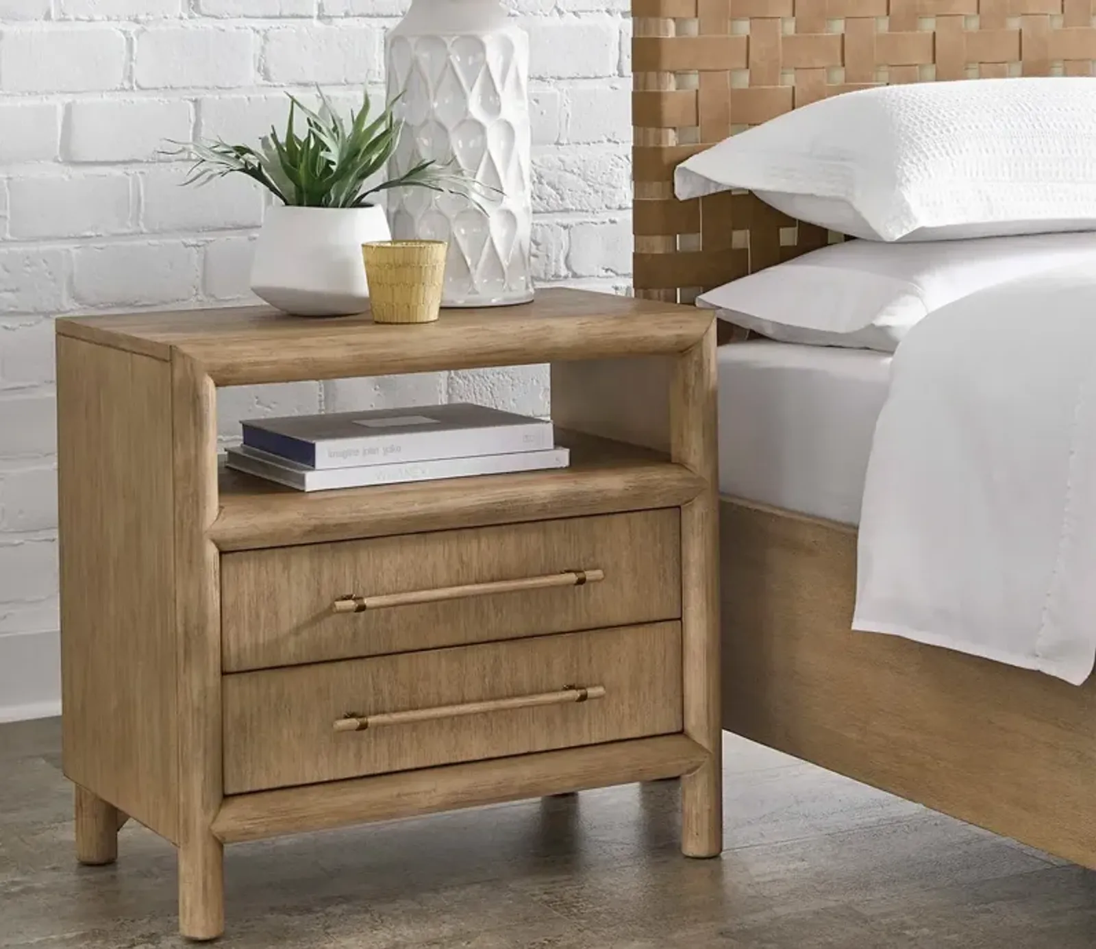 Modus Furniture Dorsey 2-Drawer Nightstand with USB