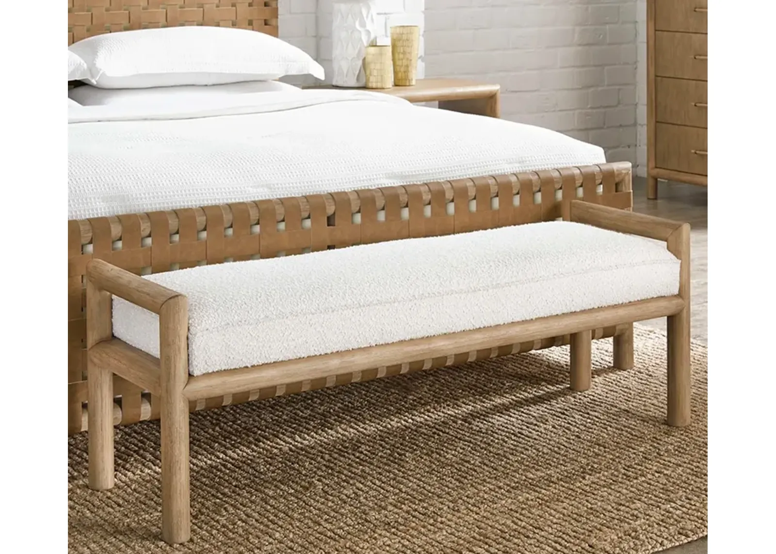 Modus Furniture Dorsey Boucle Upholstered Accent Bench