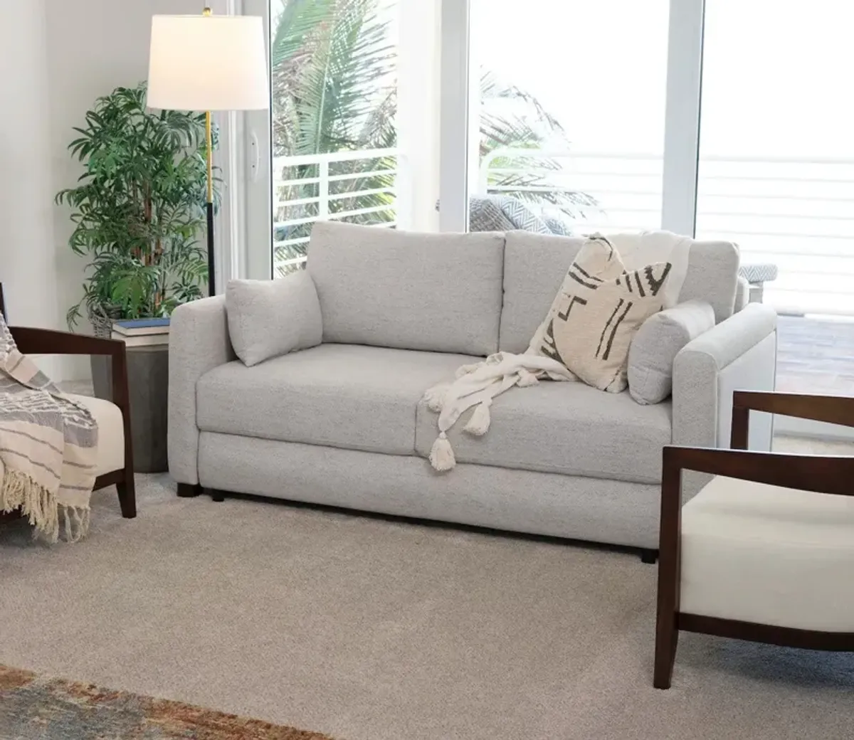 CM Home Amani Sleeper Sofa - Ivory - King