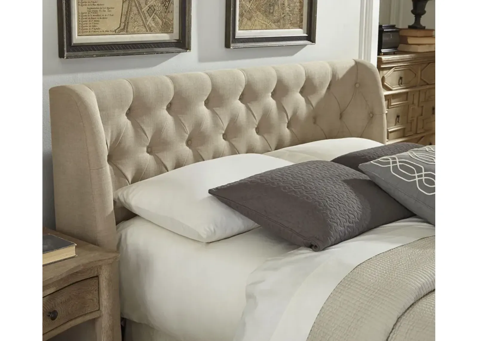 Modus Furniture Levi Wingback Upholstered Headboard - Full