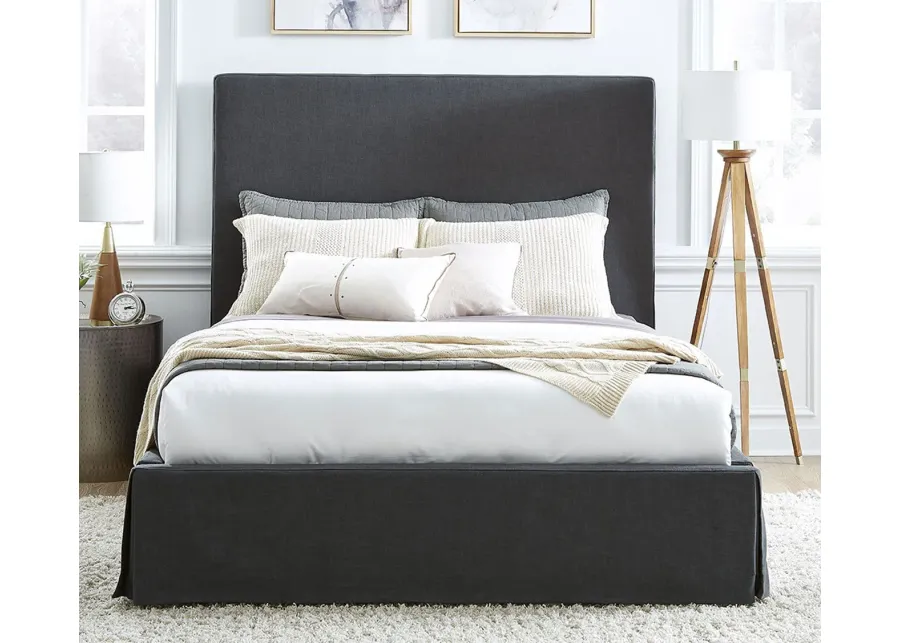 Modus Furniture Cheviot Upholstered Skirted Storage Panel Bed - Full