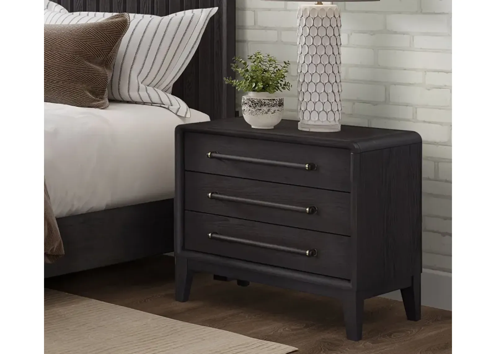 Bernard Furniture Group Elure Wood 3-Drawer Nightstand