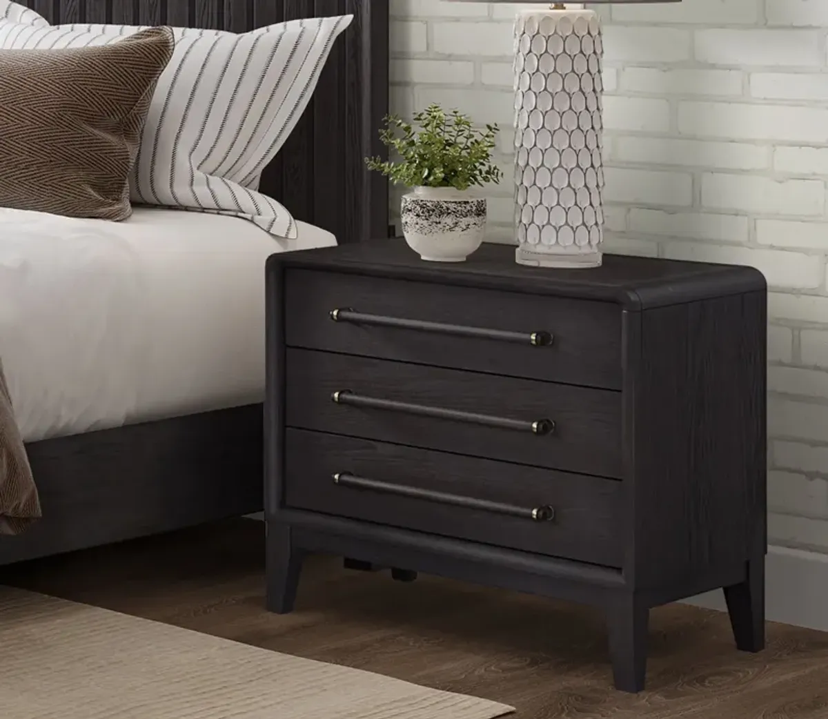 Bernard Furniture Group Elure Wood 3-Drawer Nightstand