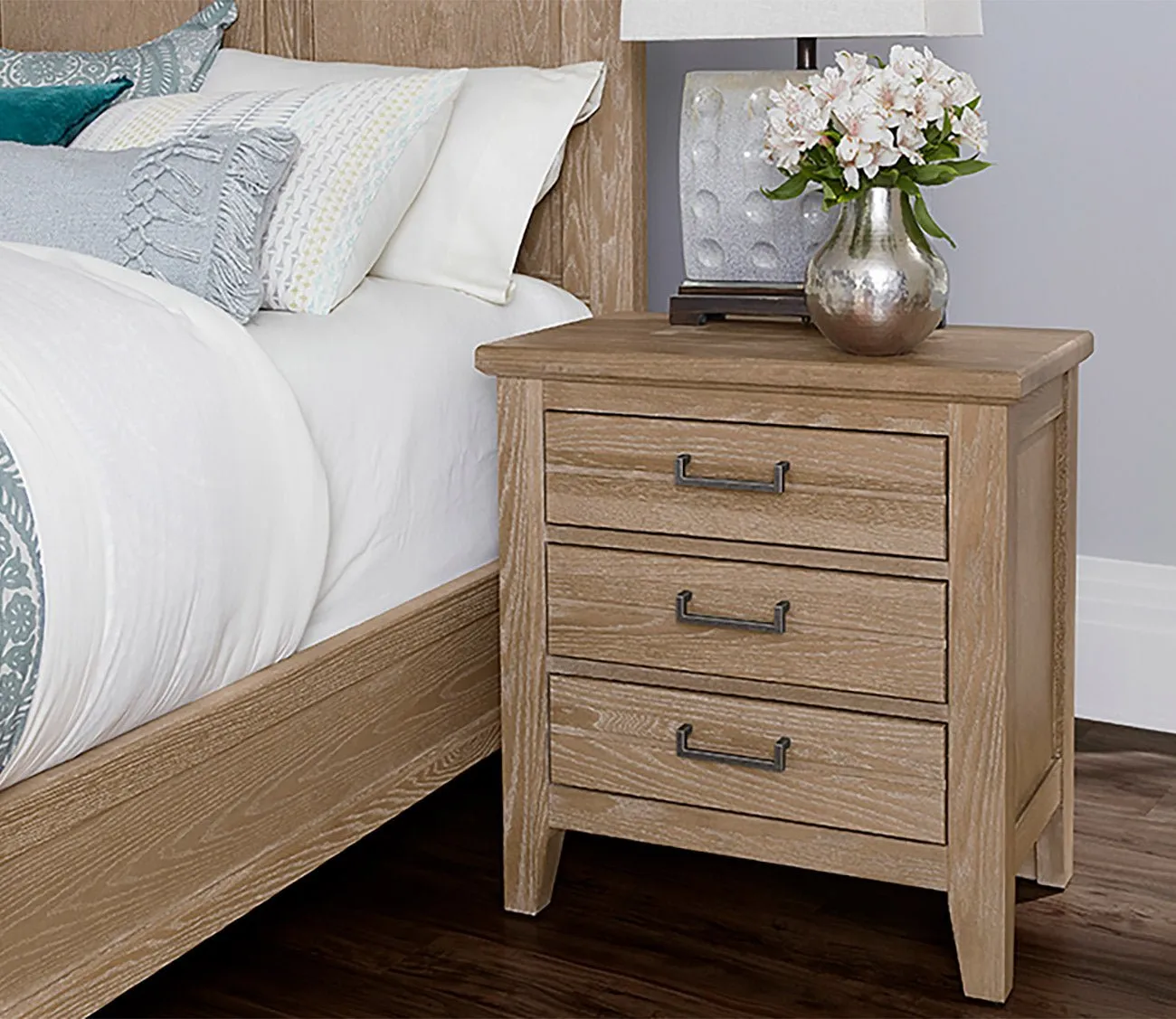 Vaughan Bassett Passageways Deep Sand 3-Drawer Nightstand - Sand