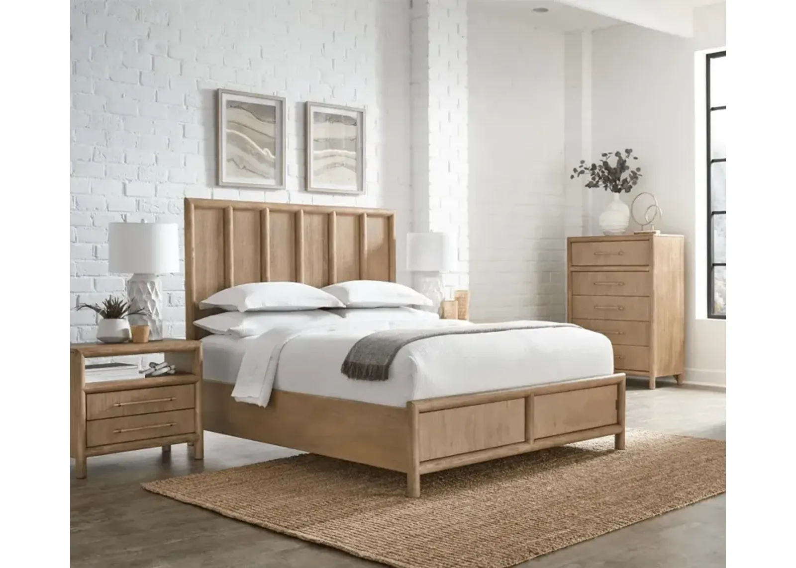 Modus Furniture Modus Dorsey Wooden Panel Bedroom Set - Queen