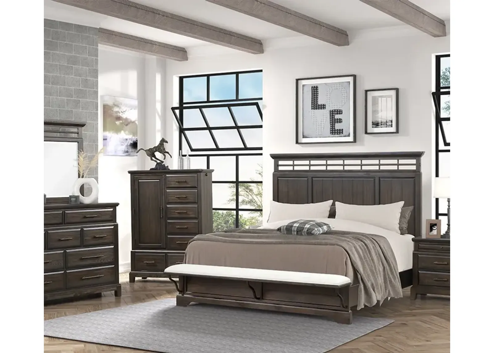 Bernards Furniture Group Bellamy Lane Panel Bedroom Set - King