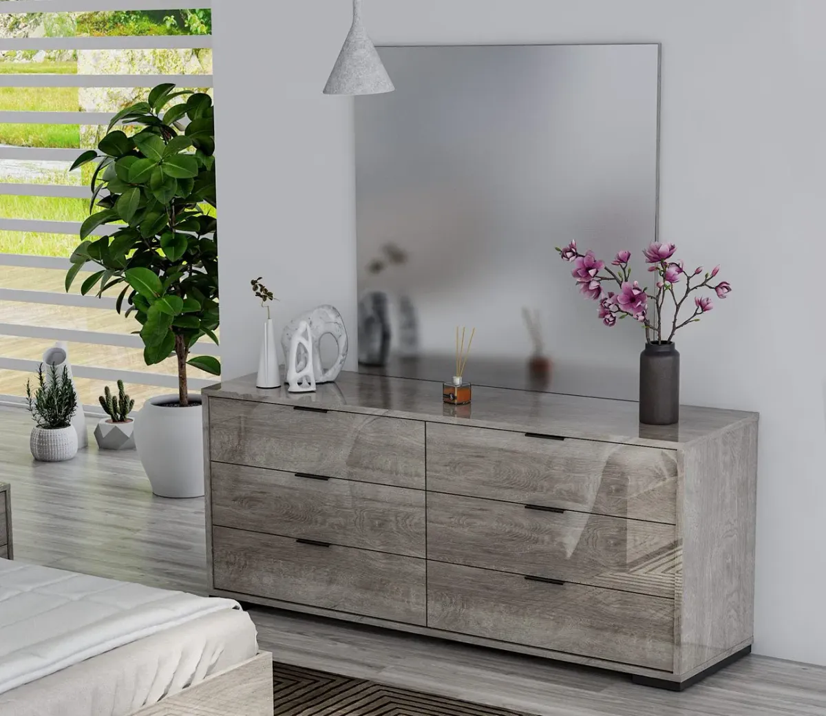 NCA Designs Rimini Rectangular Mirror - Grey