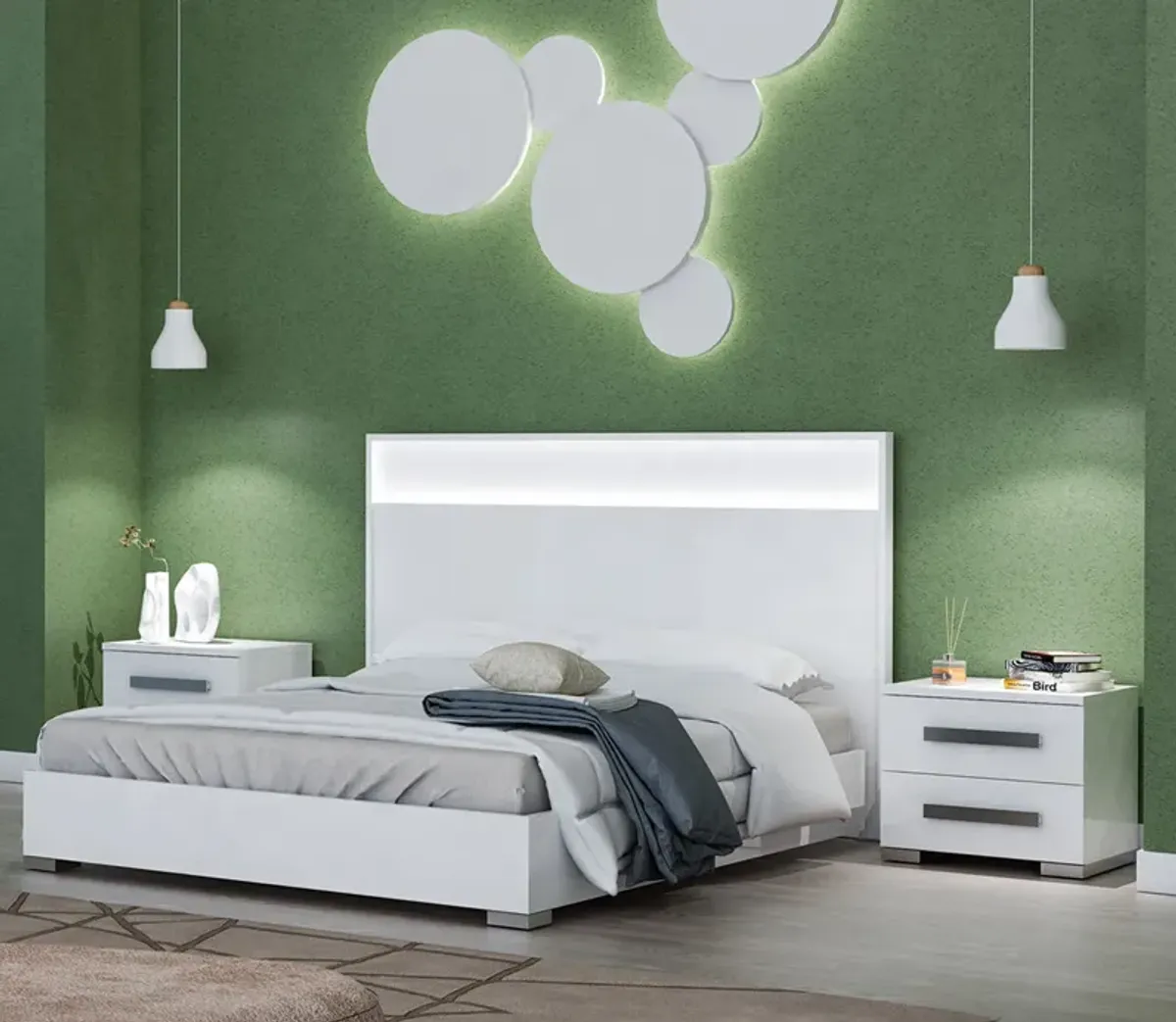 NCA Designs Odessa Bedroom Set - Matte Grey - King