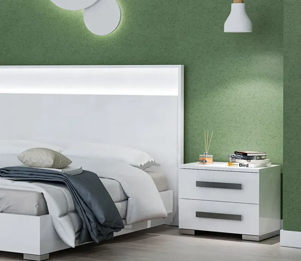 NCA Designs Odessa Bedroom Set - Matte Grey - King